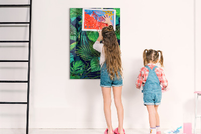 Tableau magnétique vertical Grandes feuilles exotiques
