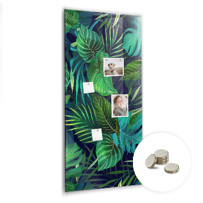 Tableau magnétique vertical Grandes feuilles exotiques