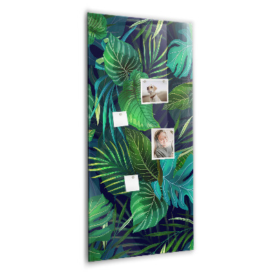 Tableau magnétique vertical Grandes feuilles exotiques
