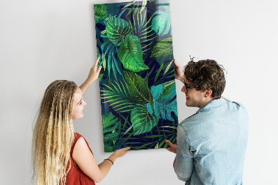 Tableau magnétique vertical Grandes feuilles exotiques