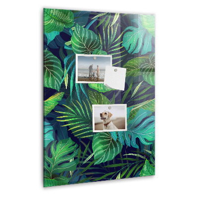 Tableau magnétique vertical Grandes feuilles exotiques