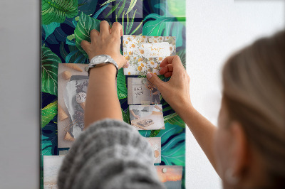 Tableau magnétique vertical Grandes feuilles exotiques