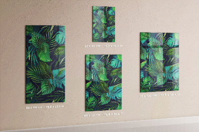 Tableau magnétique vertical Grandes feuilles exotiques