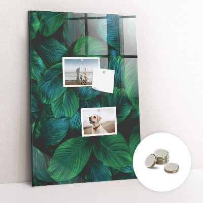Tableau magnétique vertical Grandes feuilles tropicales