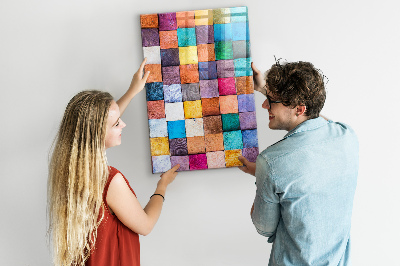 Tableau magnétique pour magnets Cubes en bois colorés
