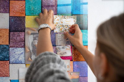 Tableau magnétique pour magnets Cubes en bois colorés