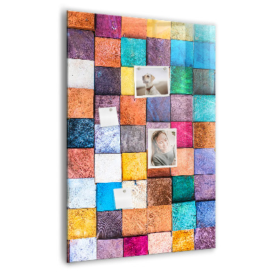 Tableau magnétique pour magnets Cubes en bois colorés