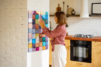 Tableau magnétique pour magnets Cubes en bois colorés