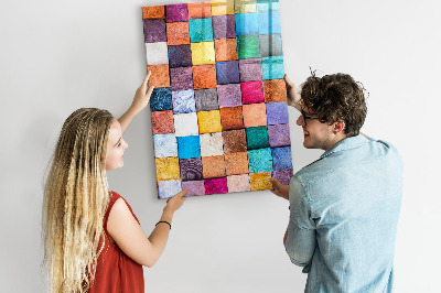 Tableau magnétique pour magnets Cubes en bois colorés