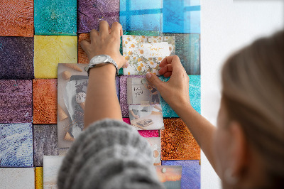 Tableau magnétique pour magnets Cubes en bois colorés