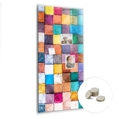 Tableau magnétique pour magnets Cubes en bois colorés