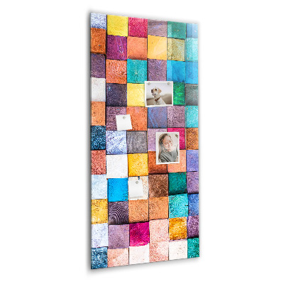 Tableau magnétique pour magnets Cubes en bois colorés