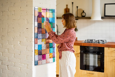 Tableau magnétique pour magnets Cubes en bois colorés