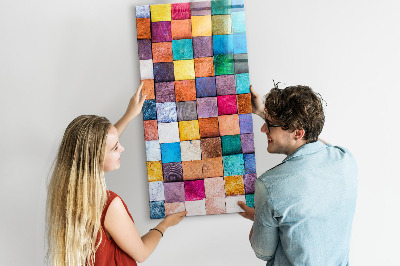 Tableau magnétique pour magnets Cubes en bois colorés