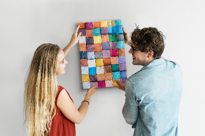 Tableau magnétique pour magnets Cubes en bois colorés
