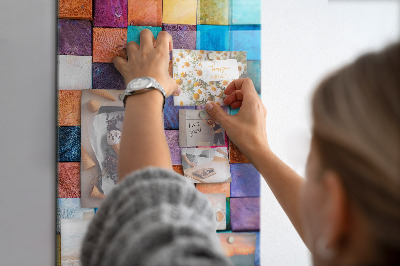 Tableau magnétique pour magnets Cubes en bois colorés