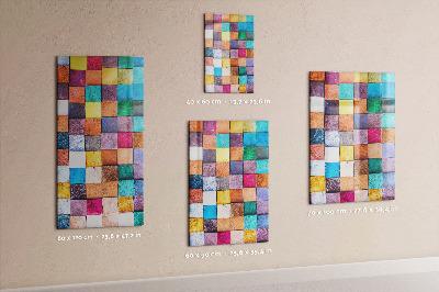 Tableau magnétique pour magnets Cubes en bois colorés