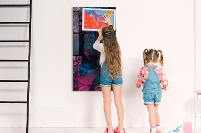 Tableau magnétique vertical Feuilles tropicales