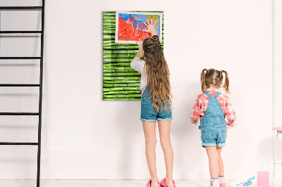 Tableau magnétique vertical Mur en bambou
