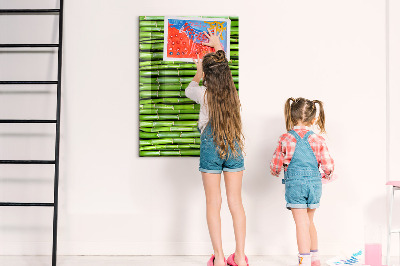 Tableau magnétique vertical Mur en bambou