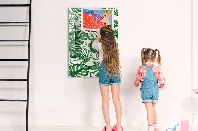 Tableau magnétique pour magnets Feuilles de plantes Monstera