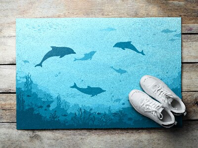 Paillasson extérieur Dauphins dans l'océan