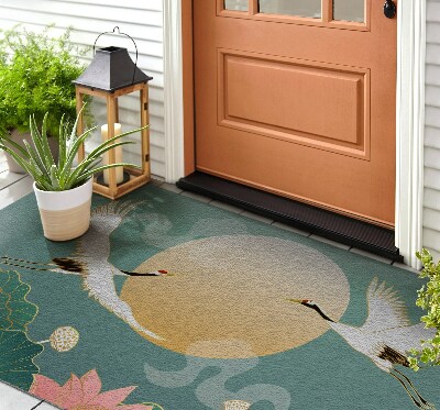 Paillasson extérieur Fleurs et oiseaux