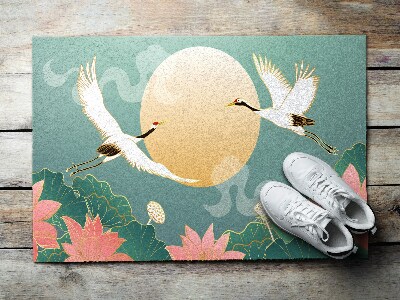 Paillasson extérieur Fleurs et oiseaux