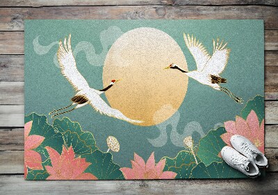 Paillasson extérieur Fleurs et oiseaux