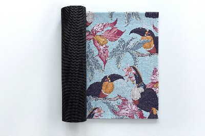 Paillasson extérieur Toucans parmi les fleurs