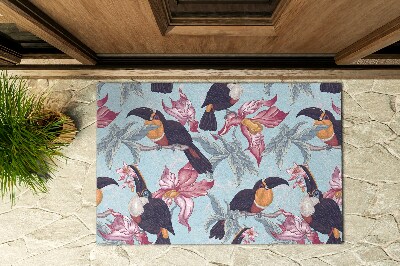 Paillasson extérieur Toucans parmi les fleurs