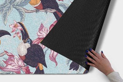 Paillasson extérieur Toucans parmi les fleurs