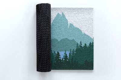 Paillasson extérieur Paysage forestier avec des cerfs