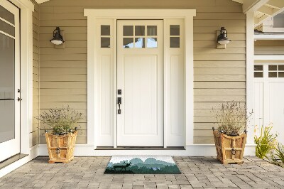 Paillasson extérieur Paysage forestier avec des cerfs