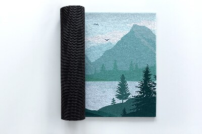 Paillasson extérieur Cerf avec des montagnes en arrière-plan