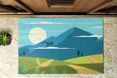 Paillasson extérieur Vue sur la montagne
