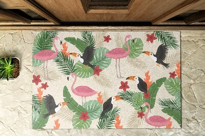 Paillasson extérieur Oiseaux flamants roses