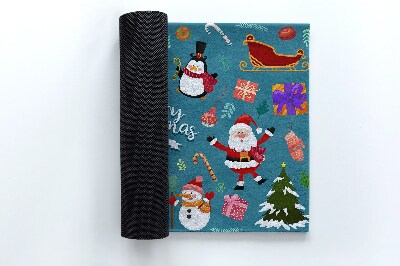 Paillasson extérieur Le père noël et le bonhomme de neige