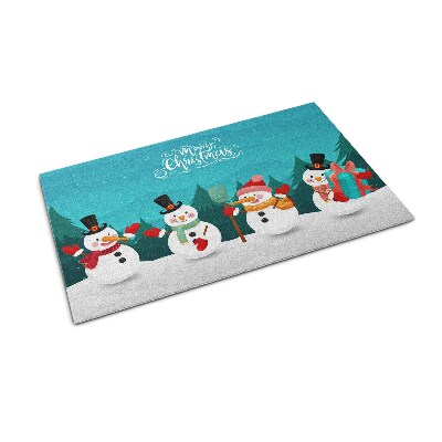 Paillasson extérieur Bonhommes de neige de noël