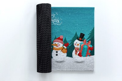 Paillasson extérieur Bonhommes de neige de noël