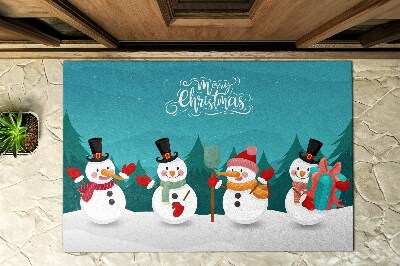 Paillasson extérieur Bonhommes de neige de noël