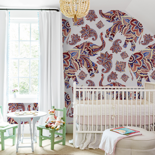 Papiers peints motif éléphants 