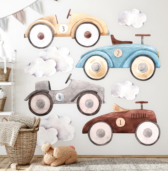 Stickers muraux avec des véhicules 