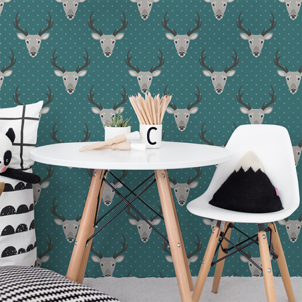 Papiers peints motif cerfs 