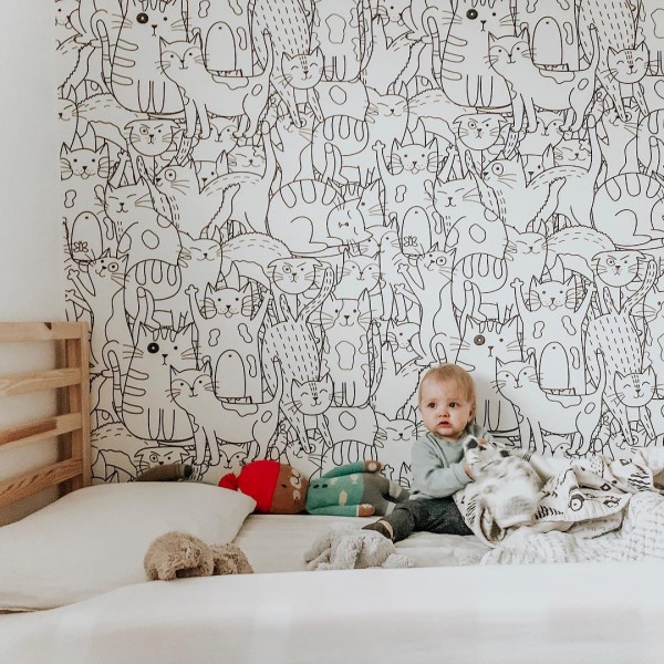 Papiers peints motif chats 