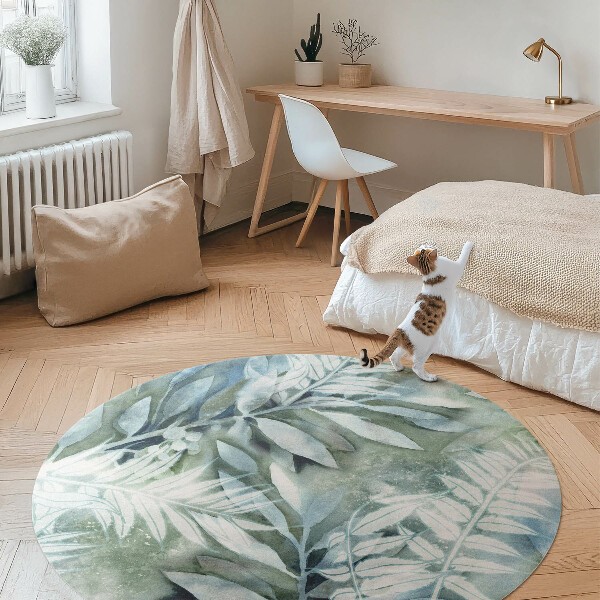 Tapis vinyle à motifs floraux et végétaux 