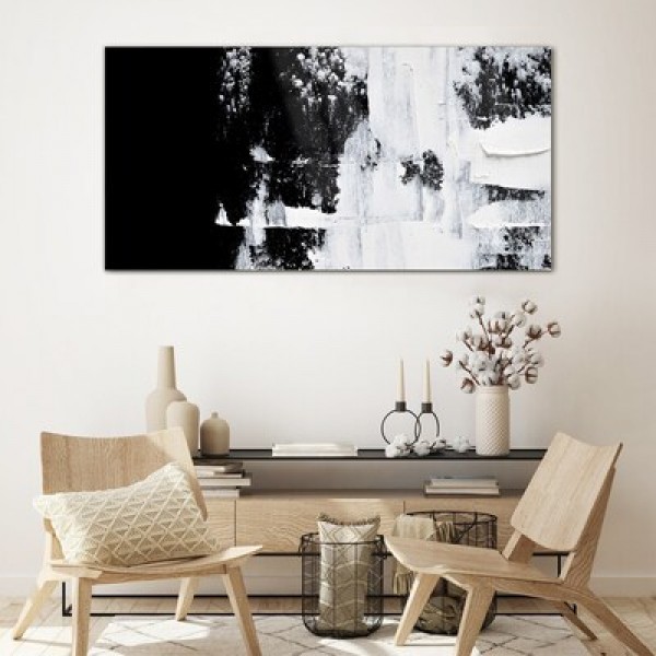 Tableaux en verre noir et blanc 