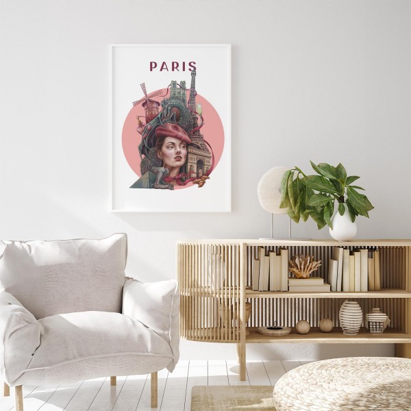 Tableaux artistiques avec cadre blanc 
