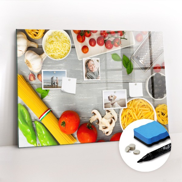 Tableaux magnétiques effaçables avec motifs de plats et boissons 