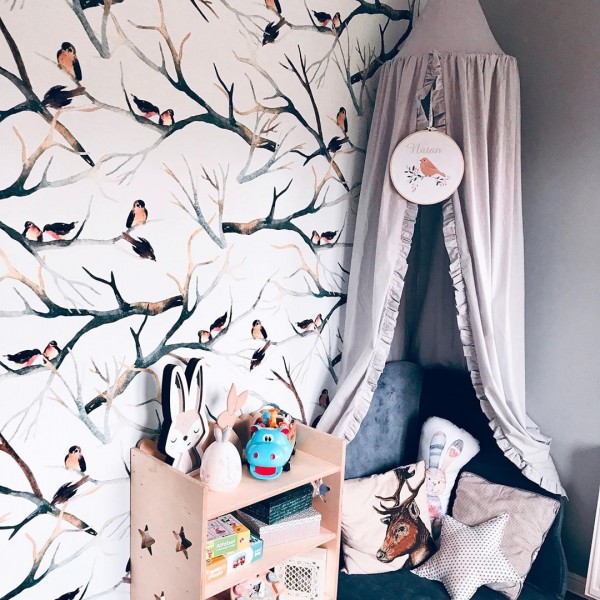 Papiers peints motif oiseaux 